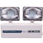 Iluminação emergência LED – 2 faróis – 350 lumens com bateria selada